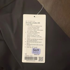 Brand new Lululemon Wunder Under crop leggings